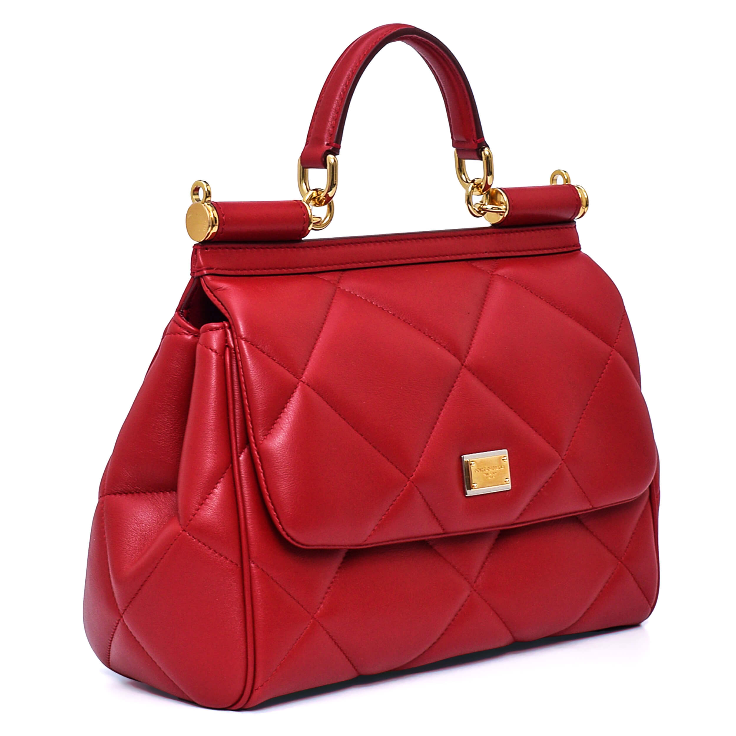 Dolce&Gabbana - Cherry Quilted Calf Leather Medium Sicily Bag